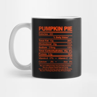 Pumpkin Pie Nutritional Information Thanksgiving Mug